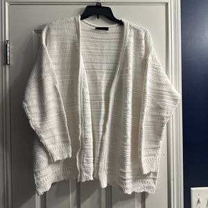 Lane Bryant White Open-Front Cardigan